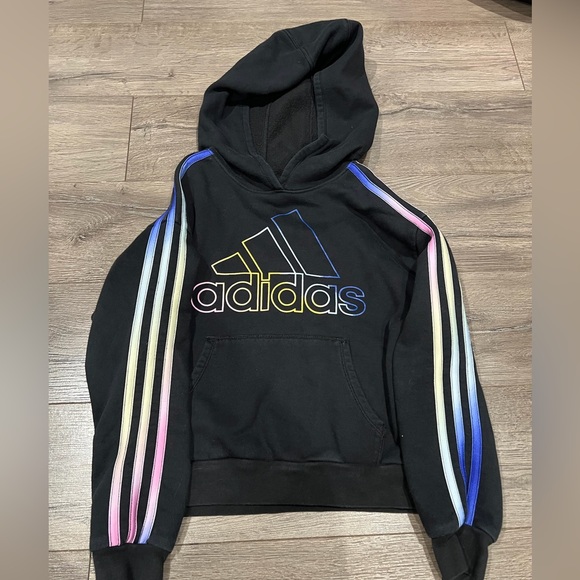 Adidas Girls hoodie loose fit. Black size 7/8 - Picture 1 of 1